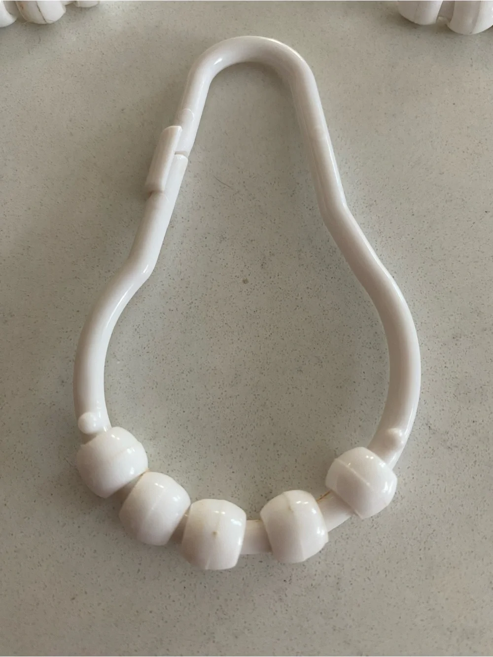 Kids Beaded Shower Curtain Hooks - White